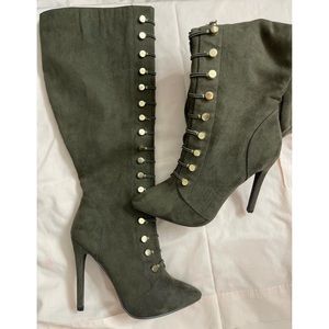 Just Fab Olive Knee High Boots